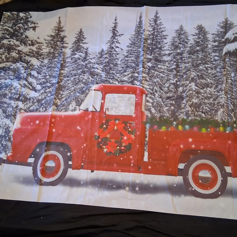Red Truck Winter Banner